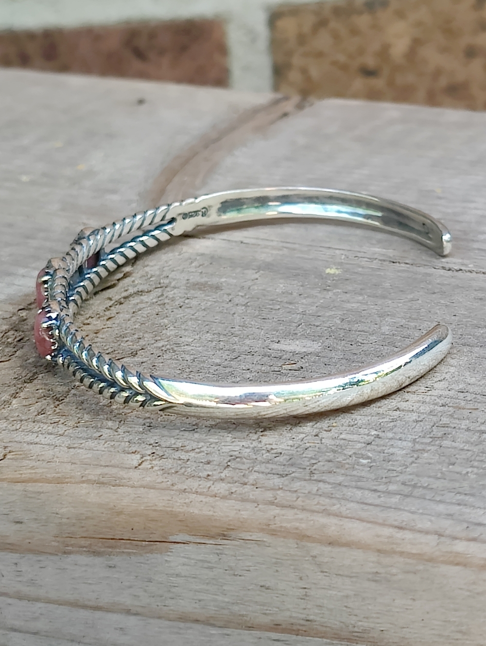 Carolyn Pollack Relios Sterling Silver Cuff Bracelet With Rhodonite Gemstones - Picture 5 of 11